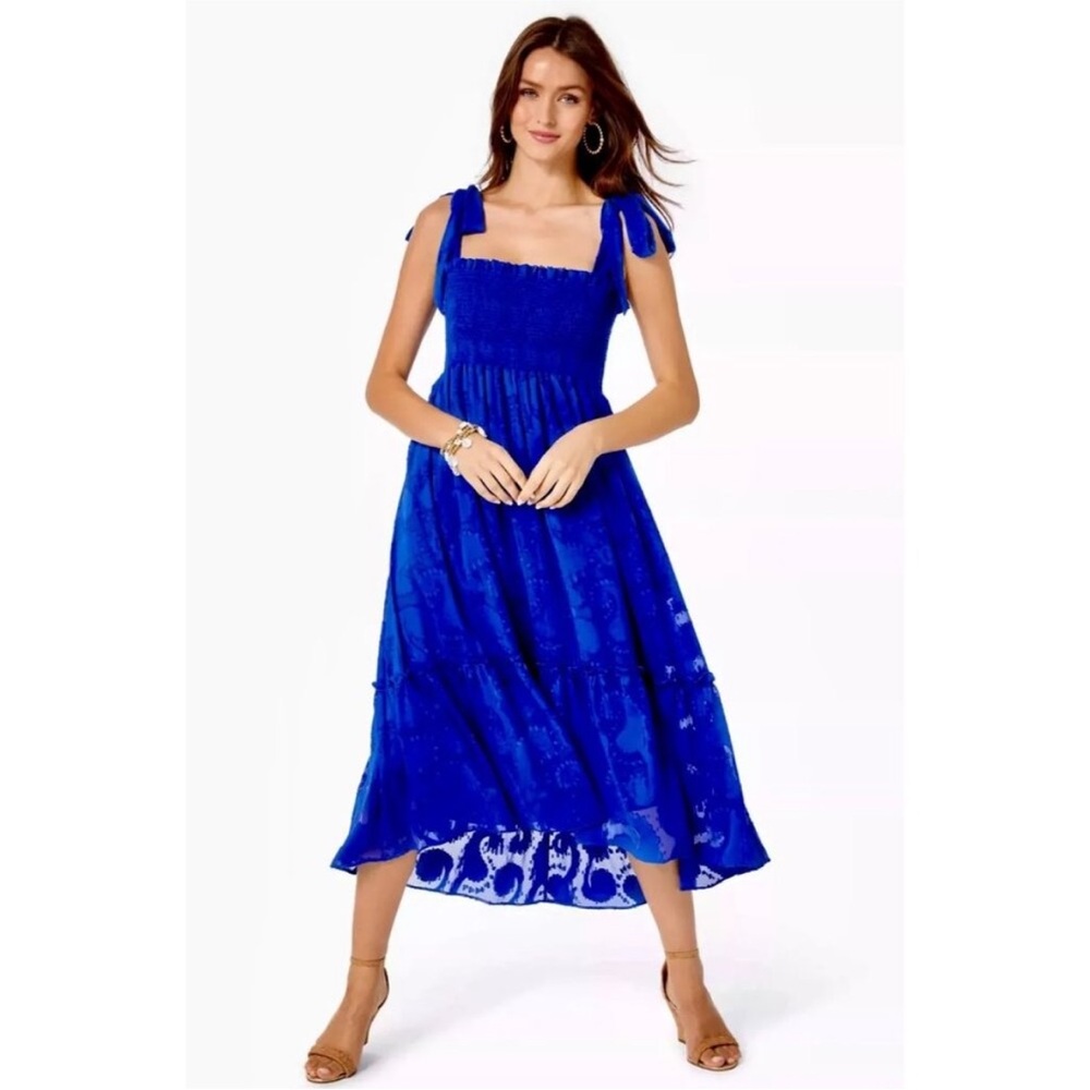 Lilly Pulitzer Rivera Smocked Midi Dress